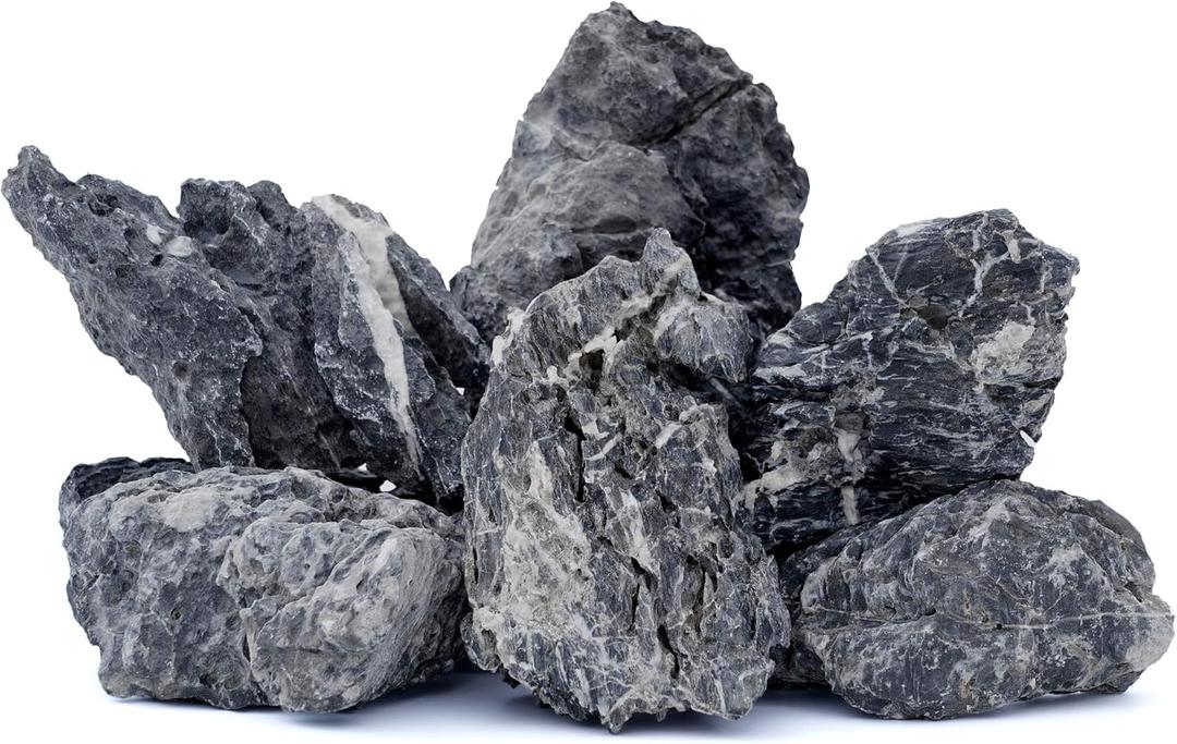 6 PCS 6-8'' Natural Seiryu Stones Slate Stones for Aquariums Terrariums, Paludarium, Vivariums, Reptile, and Amphibian Enclosures (6-8" in Length 06 PCS)