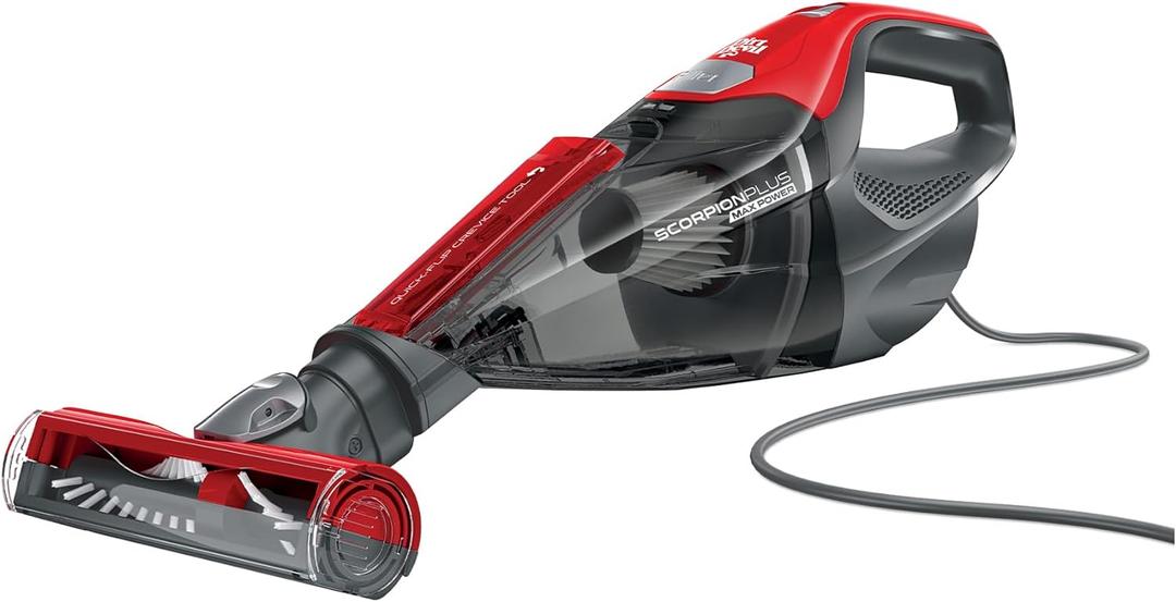 Dirt Devil Scorpion Plus Handheld Vacuum Cleaner, Powerful Suction, Lightweight, Includes Pivoting Stair and Upholstery Tool, Crevice Tool, Corded Portable Vacuum Cleaner (One Size)