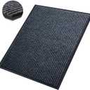 Front Door Mat,4'x6'Indoor Outdoor Door Mat,Heavy Duty Durable Welcome,Commercial Floor Mats Inside Outside Entrance, Waterproof All-Season, All-Weather Non Slip Backing Doormat for Entryway,Black