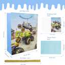 5 x AOKELEON 12.6" Large 3D Monster Truck Gift Bag with Tissue Paper, Greeting Card and Pull Bow for Boys' Birthday, Kids' PartiesBaby ShowersShopping and Party Supplies (Monster Truck)