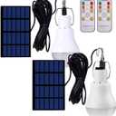 Chicken Coop Light with Timer, Dusk to Dawn Rechargeable Solar Light Bulbs for Indoor Home, Outdoor Camping Lamps for Tent, LED Solar Lights for Shed Night, Emergency Power Outage, Outside