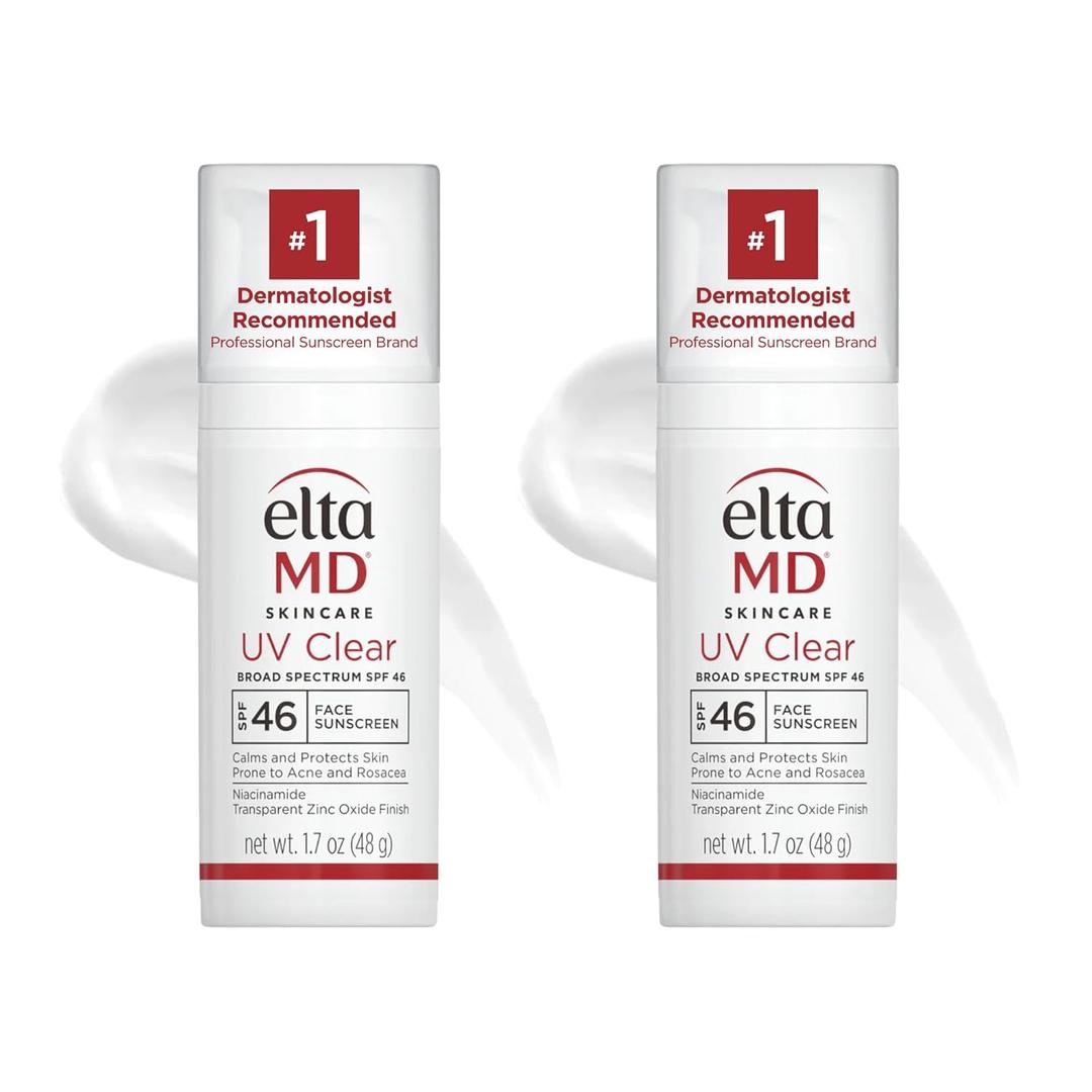 EltaMD UV Clear Face Sunscreen SPF 46, Oil-Free Sunscreen with Zinc Oxide, Dermatologist Recommended, Best By 07, 2027