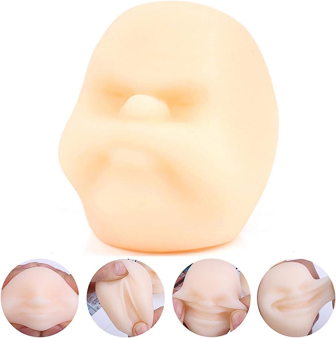 Funny Human Face Emotion Balls,Fidget Toys Stress Relief Squeeze Ball Stress Toys for Kids and Adults,Sensory Toys for Autism (White, Sulkiness)