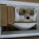 Renovators Supply Manufacturing Ondine Space Saving 16" W x 33" H x 14.5" Proj. Small Bathroom Pedestal Sink, Vitreous China, with Overflow, Compatible with 4 in. Centerset Faucets
