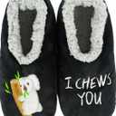 BenSorts Fuzzy Slipper Socks for Women Funny House Slippers with Grips 9-11
