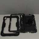 HXCASEAC Rugged Case for iPad Air 11 inch M4 M3 M2 (2026 2025 2024), Heavy Duty Protective Design with Pencil Holder, Screen Protector, Rotating Stand, Hand Strap, for iPad Air 11 Hard Case (Black)