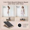 Slant Board for Exercise, 2-in-1 Balance Board & Calf Stretcher with Timer,Adjustable Wooden Squat Wedge with Anti-Slip Surface,Incline Board for Stretching & Blance Training
