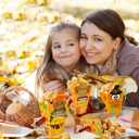 24Pcs Thanksgiving Popcorn Boxes, Autumn Pumpkin Turkey Maple Leaf Disposable Paper Treat Boxes, Suitable for Autumn Thanksgiving Themed Party Decorations