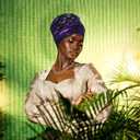 Women's African Turban Head Wrap Braid Beanie Cap Headwear Crystals Twisted Head Turbans for Women (Purple)