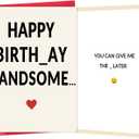 5 x fancu Funny Birthday Card for Boyfriend, Cheeky Card for Husband | 5 x 7 inch cheeky birthday card with matte finish, printed message, red envelope, and sticker for boyfriend or husband