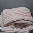 CozyLux Pink Fleece Throw Blanket 88x88 Soft Plush Flannel