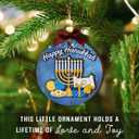 3 x Happy Hanukkah Ornaments for Christmas Tree 2025, Spiritual Christmas Ornaments - Jewish Chanukah Gifts for Women, Men, Family, Friends - Wooden Religious Hanukkah Christmas Decorations