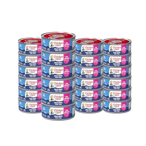 Chicken of the Sea Solid White Pure Albacore Tuna, Wild Caught, No Drain, 4 oz. Can (Pack of 24) BB 02/26/27