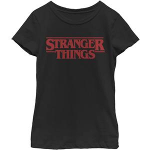 Netflix Girls Stranger Things Stranger Things Girls Short Sleeve Tee Shirt (Medium, Black)