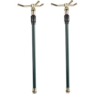 2PCS Garden Sprinkler 360° Rotating 3-Arm Hose Sprinkler with Adjustable Telescoping Base Lawn Watering System for 26-33ft Diameter Large Area Coverage