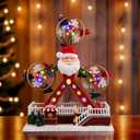 Christmas Santa Claus Ferris Wheel, Light Up Musical Christmas Decoration for Holiday Tabletop Display and Collectible Gifts
