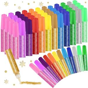 Saypacck 36 Pcs Glitter Glue Pens Bulk 12 Colors Glitter Glue for Crafts School Gift Supplies for DIY Arts, Projects Scrapbooking, Cards Decorating Supplies (6 ml)