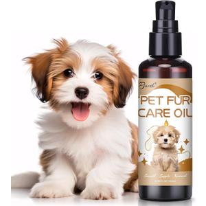 Pet Fur Care Oil, 3.38 FL OZ Natural Oils with Collagen for Detangles, Reduces Shedding, Shiny & Silky Coat, Leave-in Conditioner for Dogs & Cats