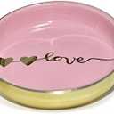 Exembe Ceramic Tray Love Dish Bowl Jewelry Holder Trinket Tray for Rings Earrings Necklace Organizer,Bridesmaid Christmas Birthday Gift for Women Girls