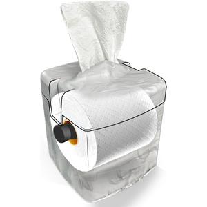 Tissuecaddy Life Hack Toilet Paper Dispenser - Money Saver Alternative to Tissue Box and Tissue Box Holder | Home, Bathroom, and More - White Marble (Single Pack)