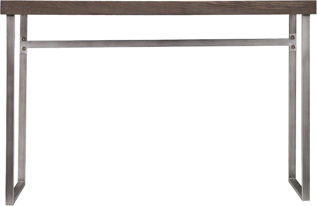 SEI Furniture Nolan Console Table, Midcentury Modern Style Oak Veneer, Brown