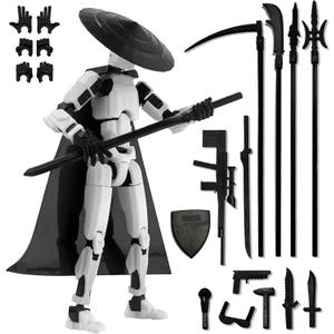 Already Assembled T13 Action Figure Accessories,Dummy 13 T13 Multi-Jointed Movable 3D Printed Toys (White)