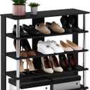 Furinno Turn-N-Tube 5 Tier Wide Shoe Rack, Americano, Stainless Steel Tubes, 5-Tier, 32 Inch
