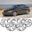 WOLFSTORM 15" Hubcaps for Honda Civic Sedan 2013-2015, R15 Car Hub Caps
