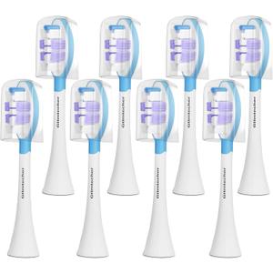Electric Toothbrush Heads for Philips Sonicare Replacement Heads, 8 Pack Adults Kids 7+ Sonicare Toothbrush Replacement Brush Heads Philips Sonicare Sensitive Replacement Heads C2 C3 G2 G3 A3, White