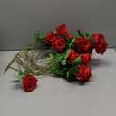 Hoteam 16 Pcs Artificial Roses Flowers Realistic Silk Roses Bouquet with Long Stem Valentine Fake Bouquet for Wedding Centerpieces Bridal Shower Party Decor (Red)