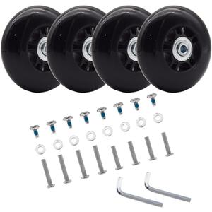 4 Pcs Luggage Suitcase Replacement Wheels 80x24mm Wear-Resistant Luggage Wheels Rubber Rotating Wheel Low Noise for Trolley Travel Case Carry-on Roller Bag (SXL/80x24mm)