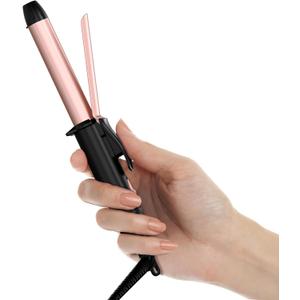 FARERY Ceramic Mini Hair Curler for Short Hair, 3/4 Inch, 100-240V Dual Voltage, Travel Size Curling Iron with Keratin & Argan Oil Infused, Mini Curling Wand with Storage Bag, Rose Gold