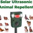 Ultrasonic Animal Repellent Outdoor  Motion Activated Deer, Squirrel, Cat, Raccoon, Dog & Bird Deterrent with Multi-Frequency LED Strobe & Ultrasonic Sweep for Yard, Garden, Farm2025 Upgraded Solar