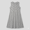 Dress, Stipe Patterns, Medium, Grey