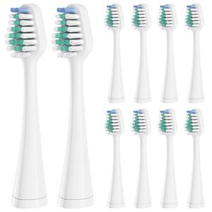 Replacement Toothbrush Heads for Waterpik Complete Care 5.0/9.0, and Compatible with AquaSonic Duo and Home Dental Center Electric Toothbrush, 10 Count(Pack of 1), White