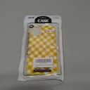 for iPhone 14 Case, Cute Gingham Pattern Aesthetic Phone Case, Stylish Shockproof Soft TPU Phone Cover for Women Girls, Light Yellow