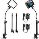 2Pack Streaming Key Light, LED Video Light Dimmable Bi-Color 3200-5600k Video Conference Lighting with Gooseneck Tubes Desk Light for Stream/Podcast/Gaming/Zoom Meetings/Broadcast/YouTube