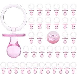 Pacifiers for Baby Shower Game, 36PCS Plastic Pacifiers for Baby Shower Decoration DIY, Large Size Baby Shower Pacifiers, Gender Reveal Party Table Scatter/Hunt Baby Shower Game Props(Pink, 2.75 in)
