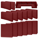 Cethytirko 14 Piece Outdoor Patio Waterproof Cushion Covers, Fits 6-Seat Wicker Rattan Sectional Couch Chair Furniture Cover Replacement Set - Fade-Resistant Patio Cushion Covers with Zipper, Red, 25.6*25.6*4 inches