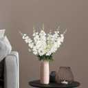 White Delphinium Artificial Flowers,8PCS Long Stem Silk Larkspur Flowers 33.5'' Faux Delphinium Stems for Tall Vase Home Wedding Table Decor(White)