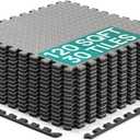 Yes4All 24SQFT-120SQFT Puzzle Exercise Mat for Home Gym, EVA Interlocking Foam Floor Tiles with Border for Workout Equipment (Black)