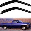2PC Rain Guards for 94-01 Dodge Ram 1500 in-Channel Window Visors for 1994-2002 Dodge Ram 2500 3500 w/ 2 Front Doors Deflectors Sun Shades Vent