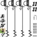 4 Pack 30" Heavy Duty Ground Anchors Shed Anchor Kit, Mobile Home Anchors with Multi Purpose Brackets, Earth Anchor for Gazebos Swing Sets Fences Carports Sheds Goal