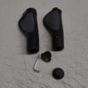 Ergonomic Bike Grips - Widen Holding Rubber Grips with Aluminum LockGrips for Mountain & Road Bikes (Comfort Big Area(Black&Grey))