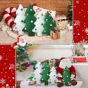 Bencailor 4 Pcs Christmas Tree Pillows Plush Christmas Throw Pillow 3D Green White Xmas Tree Seating Cushions for Xmas Party Gifts Home Office Couch Sofa Decorations
