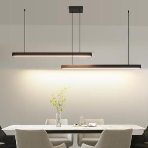 Modern 2-Light Chandelier, 47IN+47IN Pendant Light Fixtures Hanging with Remote Control 3000k-6500K Adjustable Color TemperatureAluminum Island Lighting Lamp for Dining Room, Living Room