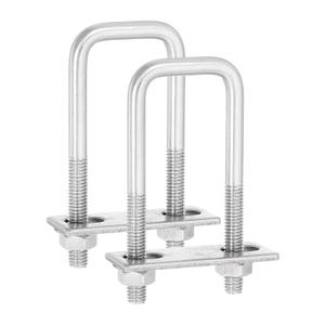 uxcell 2Sets 304 Stainless Steel Square U-Bolts, 1.46" (37mm) Inner Width 3.35" (85mm) Length M8 with Nuts, Frame Plate, Gasket for Automobiles Trailer, Ski Boat, Fishing Boat, Pipelines