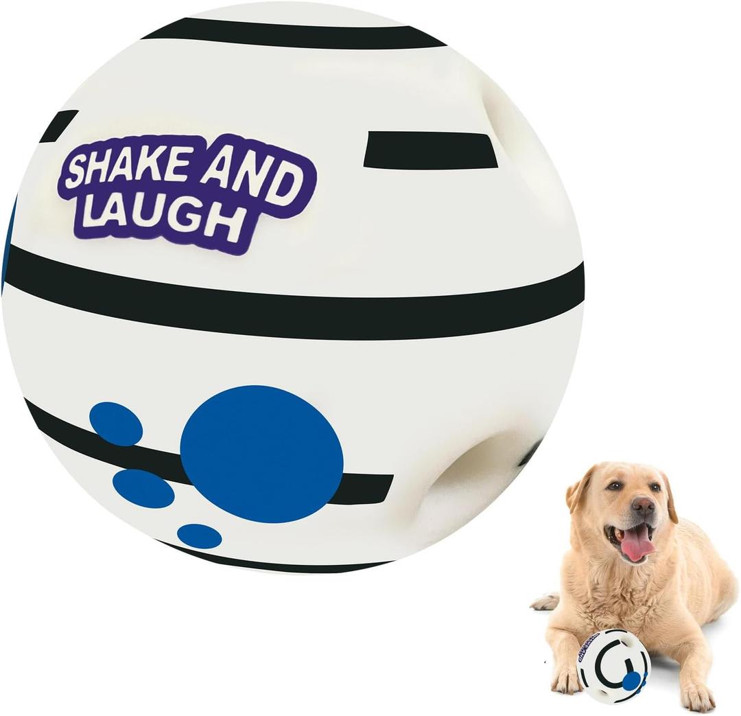 Glow in The Dark Dog Toys Ball, Interactive Dog Ball, Shaking with Gibbering Sound, XL, 5.51 in (14 cm) (Luminous)