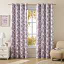 Purple Floral Curtains 72 Inches Long 2 Panels for Bedroom Girls Room Grommet Room Darkening Curtains Thermal Insulated Noise Reduction Romantic Lavender Flower Patterned Drapes Garden Nursery, 52x72