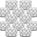 VINCIGANT Silver Crystal Tea Light Candle Holders Set of 12 for Wedding Home Table Centerpiece Decoration,Easter Gift(Candle Excluded)
